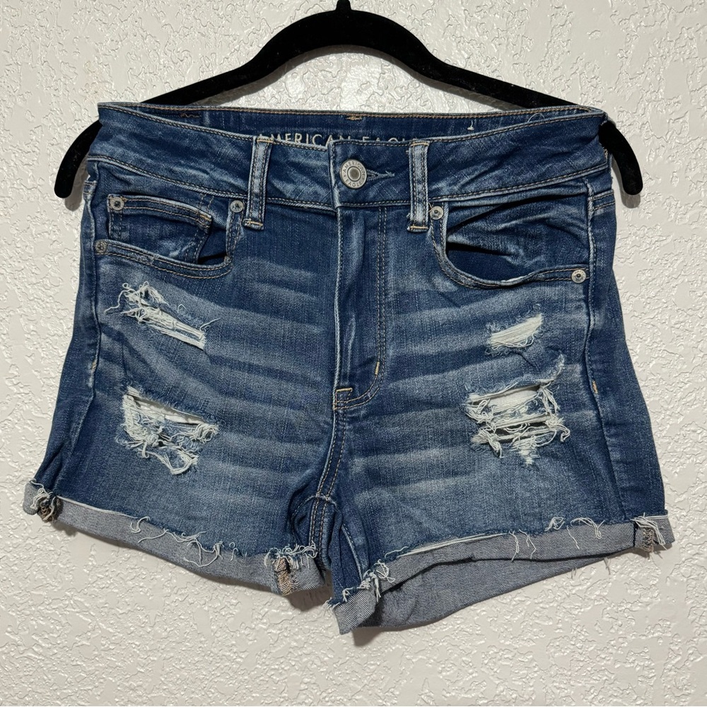 American Eagle- Hi rise shortie denim shorts-Size 6